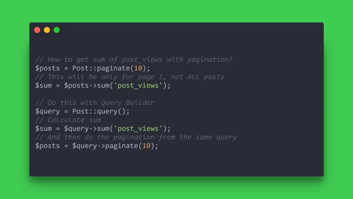 Calculate Sum with Pagination