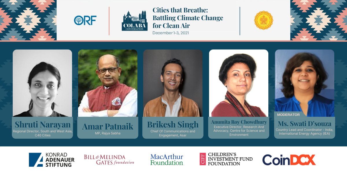 ColabaConvo's tweet photo. We are LIVE tweeting the session - Cities that Breathe: Battling Climate Change for Clean Air with @Shruti_Narayan, @Amar4Odisha, @Brikesh, @AnumitaRoychowd, @Sw0oti
Stay tuned for updates!
#ColabaConversation #NavigatingFaultlines https://t.co/q2lvkKbdF5