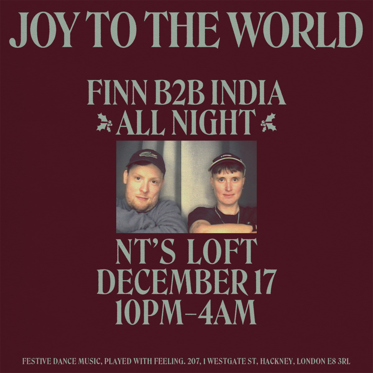 localactionrec's tweet photo. JOY TO THE WORLD... is now a clubnight!

@FinnMcCorry &amp; @indiajordan8 at Nt's Loft all night long — festive dance music played with feeling. 

It’s been a hard year, so we’ve kept tickets cheap, and 20% of the door will go to @LGBTIQOUTSIDE

🎁 https://t.co/TTMVEfcAKc https://t.co/ie4boIq00o