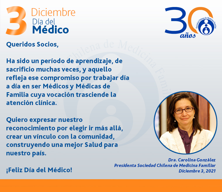 medfamiliar's tweet photo. Saludo día del Médico
Queridos Socios, 
Ha sido un período de aprendizaje, de sacrificio muchas veces, y aquello refleja ese compromiso por trabajar día a día en ser Médicos y Médicas de Familia cuya vocación trasciende la atención clínica.

#DiaDelMedico #SaludoDíadelMédico #MF https://t.co/GwV1hOVYQ7