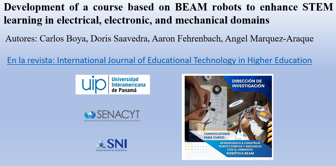 BeamPanama's tweet photo. Nos complace anunciar que el Grupo de Investigación en Ingenierias y Tecnologias Aplicadas (GRINTEC) de la @uippanama  tiene su primera publicación aceptada. Gracias al @senacyt y @SNI_Panama por el apoyo. Es parte del proyecto de Robotica Educativa que desarrollamos. https://t.co/oT35B8mxSF