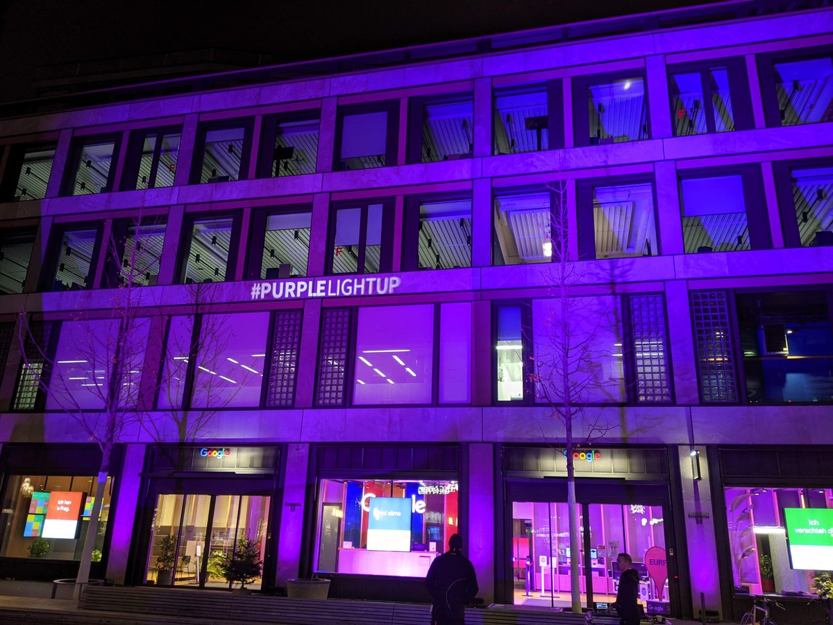 To recognise the International Day of Persons with Disabilities, tonight Google offices across Europe & Africa will be lit purple. This is our first #PurpleLightUp & we're proud to join the movement celebrating the economic contribution of disabled employees around the world.