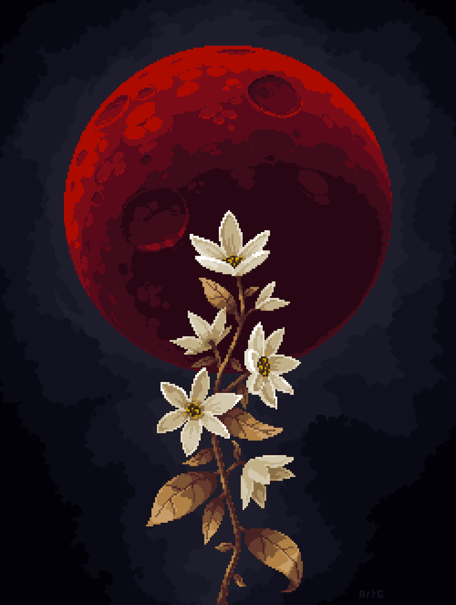 ArtGottfried's tweet photo. Moonflowers bloom in misery

#pixelart
flowers inspired by the very cute style of @evsailey https://t.co/n7LcwlzKbP