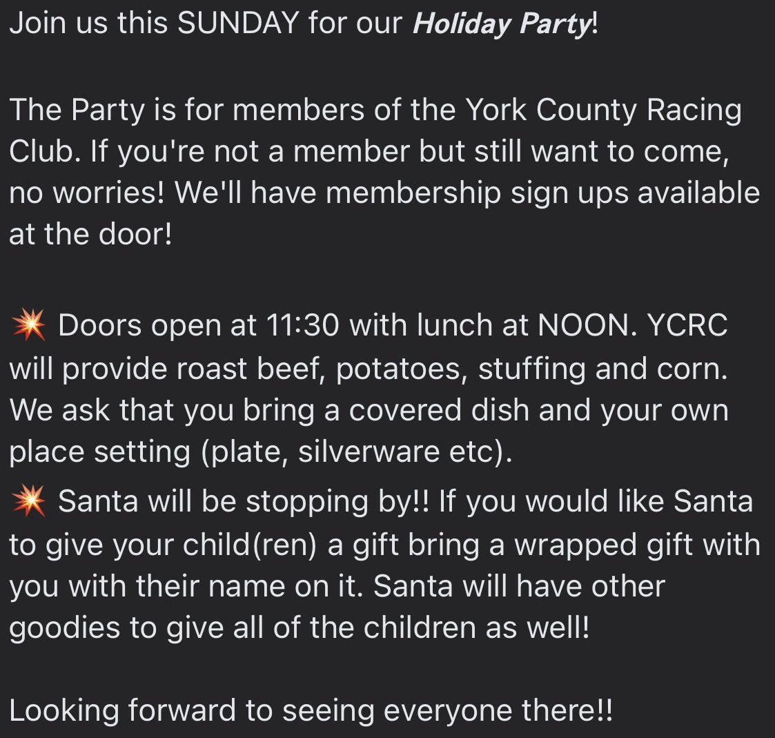 York County Racing Club tweet media