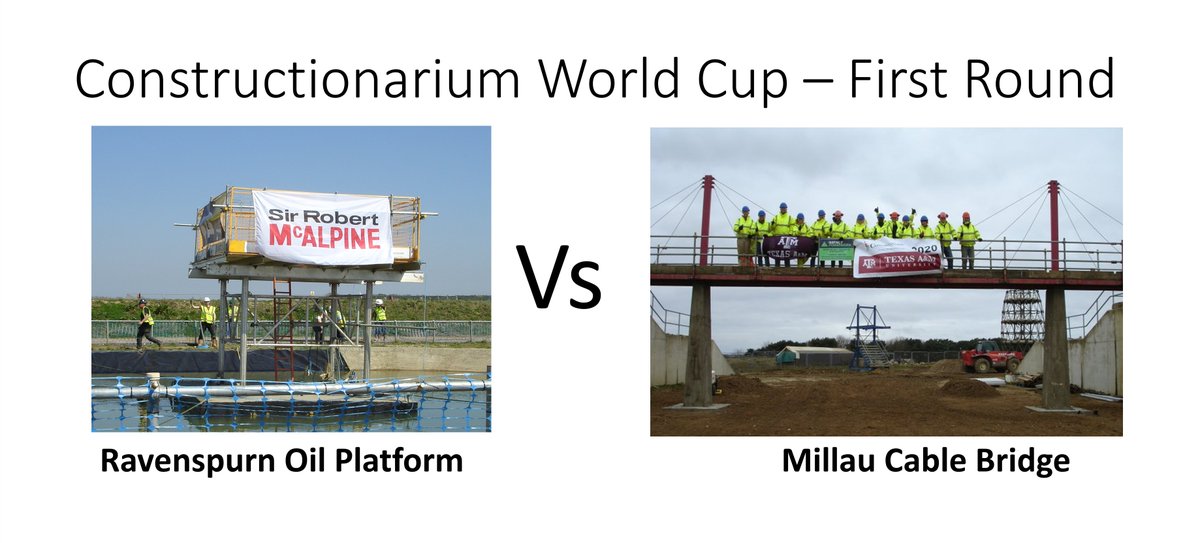 Two of our most popular projects are featured in todays Constructionarium World Cup - #RavenspurnOilPlatform vs #MillauCableBridge.  Who would you vote for?  You have to midnight tonight to vote via our twitter account   - lnkd.in/g4ciMWb6