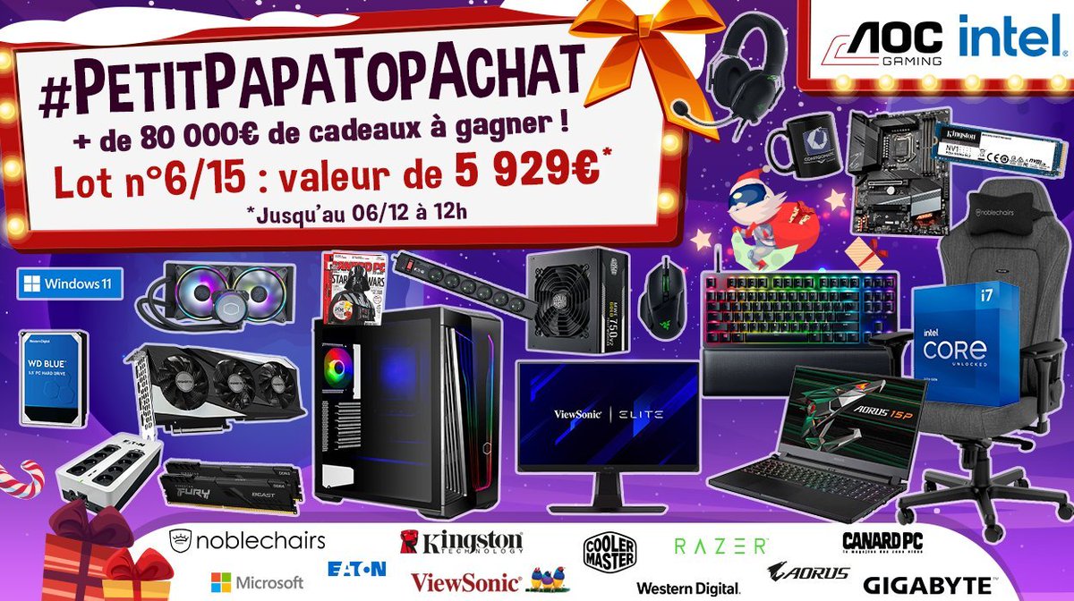 Concours 🎁 #PetitPapaTopAchat 🎄 Le #Lot6 de 5929€ est dispo ! A vos #RT ! twitter.com/TopAchat/statu…