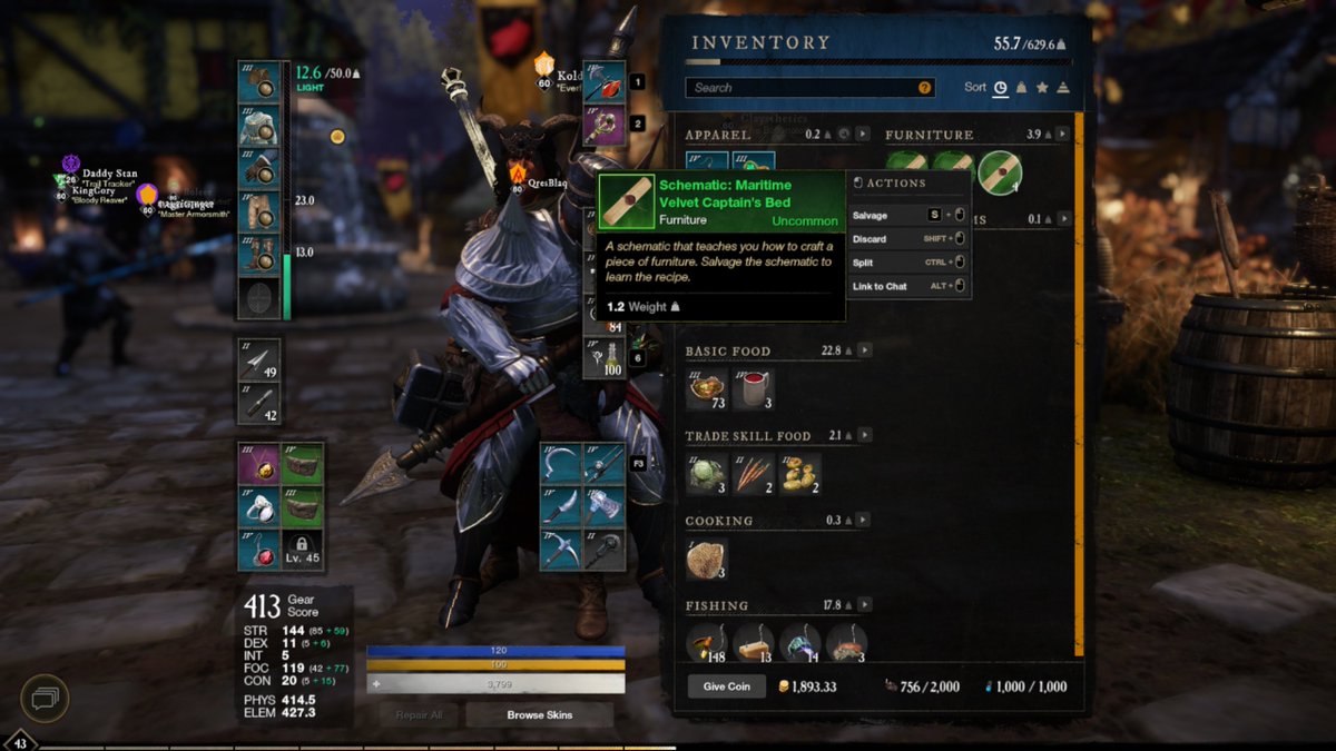 calebmieszko's tweet photo. @playnewworld Schematic bug affecting tons of high level schematics: salvaging recipes salvages them for fibers instead of teaching them to you. How about we learn recipes with a 'use' option instead? https://t.co/Kpvk5iNGdr