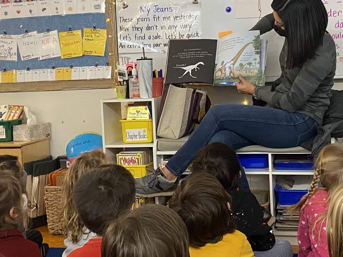 001Kindergarten's tweet photo. Our Secret Reader read Dinosaurs, a  shine-a-light book where we got to see lots of hidden details using a flashlight! So much fun! Thank you secret reader! #joyofburley https://t.co/fp4ZvvML64