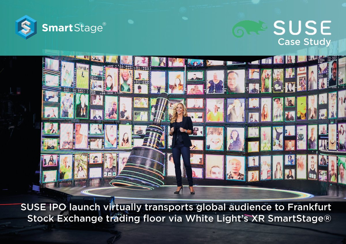 Earlier this year, the #corporatecommunications world also benefited from rapid advances in #XR when #SmartStage virtually transported a global audience to the trading floor of the Deutsche Börse for the <a href="/SUSE/">SUSE</a> IPO Launch. #ItsVirtuallyReality Case study: hubs.ly/Q010c-mq0