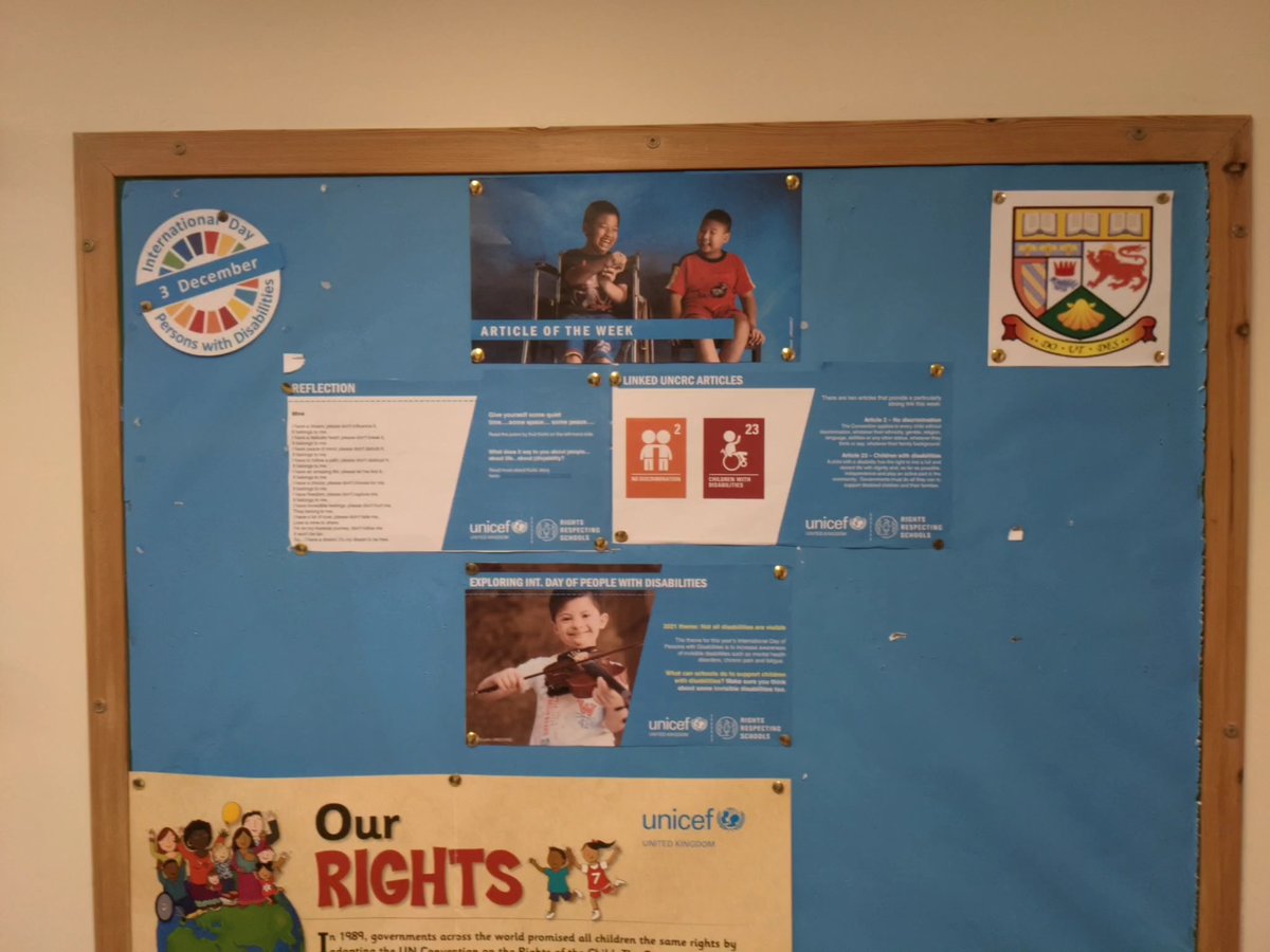KeithGrammarRRS's tweet photo. Our new RRS board kicks of with our article of the week #InternationalDayofPeoplewithDisabilities #article2 #article23 https://t.co/xU34fJYdSs
