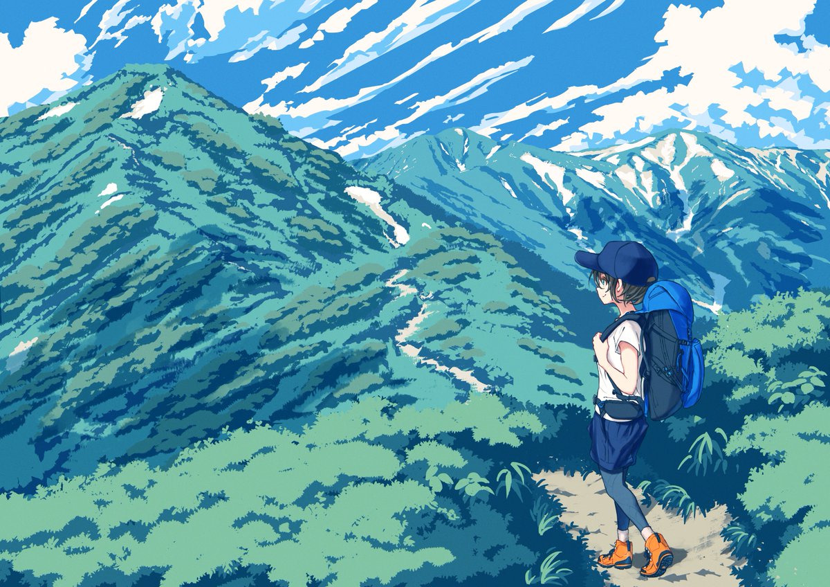 「山イラストまとめです🏔
今年から見てくれているフォロワーさんは自分が山登りの人」|みちのく.のイラスト