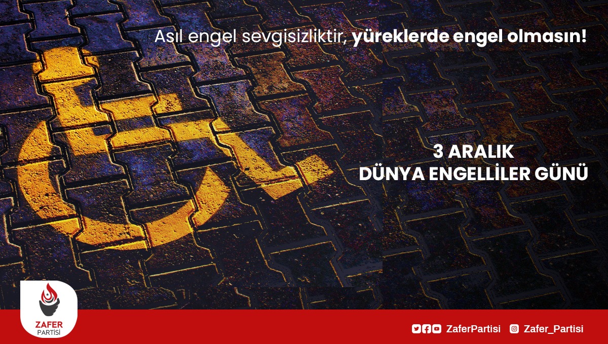 kanmazhakk's tweet photo. Her birey engelli adayıdır.Yarınının ne getireceğini bilemeyiz.
#3AralıkDünyaEngellilerGünü kutlu olsun.
Sevgi varsa Kalpler engel tanımaz
#ZaferpartisiAnkaraİlbaşkanlığı
#ZaferpartisiTürkdünyasıilbaşkanlığı #zaferpertisi https://t.co/XX1YKk97Kv
