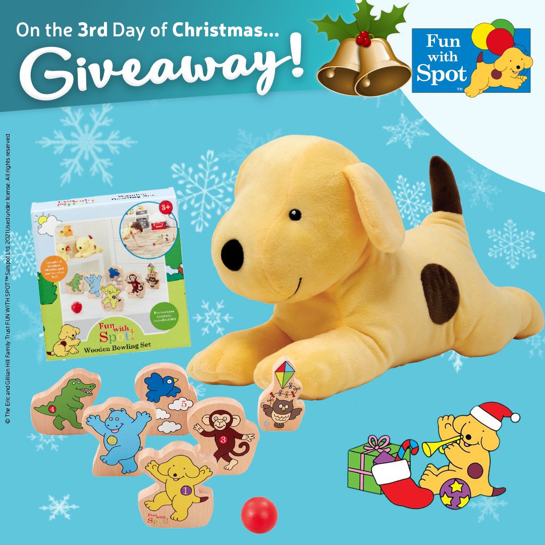 12 Days of Christmas Giveaway Day 3🎁 On the 3rd day of Christmas my true love gave to me Cuddly Spot &amp; Wooden Bowling Set! To be in with a chance of winning this bundle
RT &amp; Follow
Comment: RainbowXmasGiveaway
Closes at 11am on 4/12/21 UK only, full T&amp;C’s on FB &amp; IG #giveaway