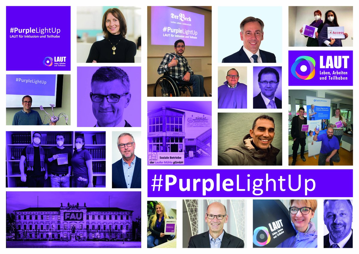 📣Heute ist #InternationalerTagDerMenschenMitBehinderung: Setzen wir gemeinsam ein sichtbares und starkes Zeichen für Menschen mit #Behinderung. 

#IDPD #Inklusion #PurpleLightUp #InternationalDisabilityDay