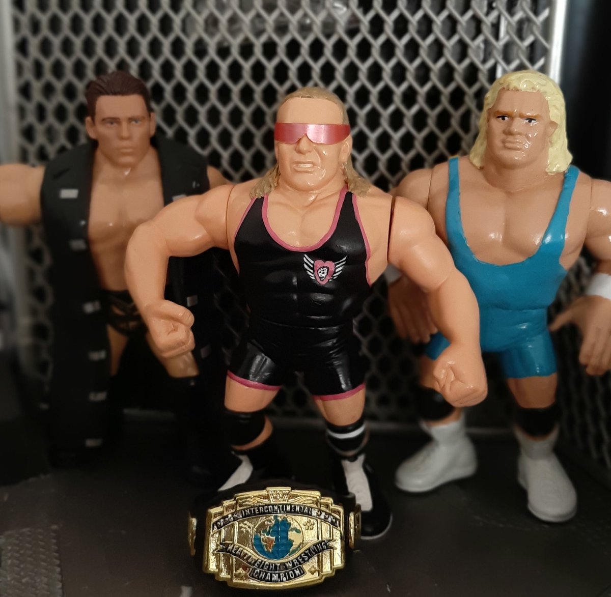 Camz316's tweet photo. #hWoFigureFriday The #ICtitle imo is the most prestigious championship in the wrestling industry, in part thanks to these 3 men.
Owen Hart by @wwfhasbromaniax
Mr. Perfect by @kylekustoms2018
and
@mikethemiz made by me.
#hWoCreates https://t.co/mou9SfND6m