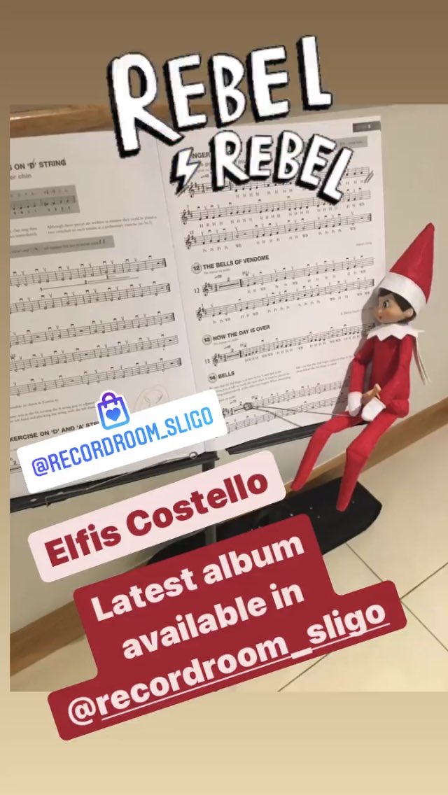 Elfis Costello busy making his new album, available in The Record Room #sligo soon #elfontheshelf #elfis #busy #recordroom