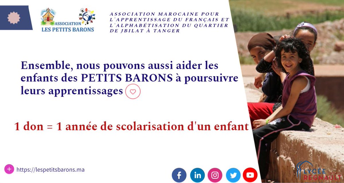 LyceeRegnault's tweet photo. #SMLF // Action solidaire et citoyenne
Rencontre et engagement des élus du CVL, CVC et éco-délégués du LR auprès de l'association "Les Petits Barons" qui œuvre à venir en aide aux enfants de jbilat afin de veiller à l'apprentissage du français et de l'alphabétisation.
@aefeinfo https://t.co/vIWarfLmhU