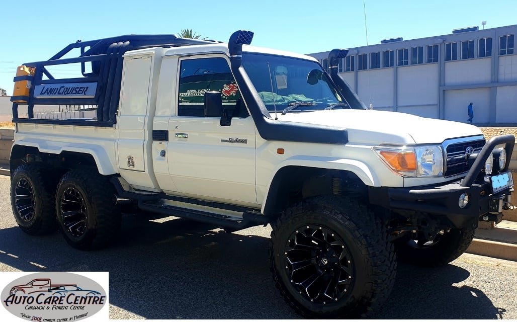 AutoCareCentre's tweet photo. One and Only Toyota Land Cruiser 6X6😀😊😁

*Basic (Interior &amp; Exterior) Wash
We do Basic wash, Underbody wash, Engine wash, Hand/Machine Polish, Leather Treatments, Interior Valets and Full Valets.

Contact us @ 081 872 7887 / 081 624 1958 or
Email as @ accwindhoek@gmail.com https://t.co/P8IywpGQDx