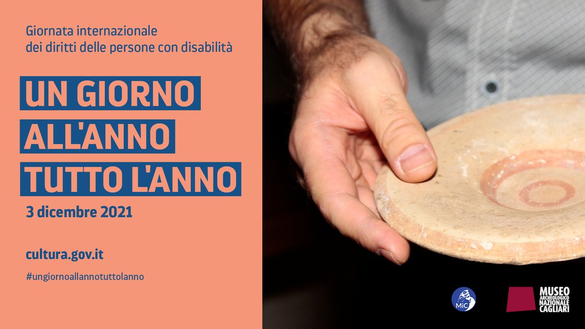 MuseoArcheoCa's tweet photo. Oggi è la GiornataInternazionaleDeiDiritti delle persone con disabilità. Lavoriamo costantemente perché sia davvero #ungiornoallannotuttolanno💪
Il 15dicembre vi aspettiamo con la visita guidata tattile“Il Museo raccontato con le mani”
Prenot: man-ca.prenotazioni@beniculturali.it https://t.co/oCEC9lQdwn