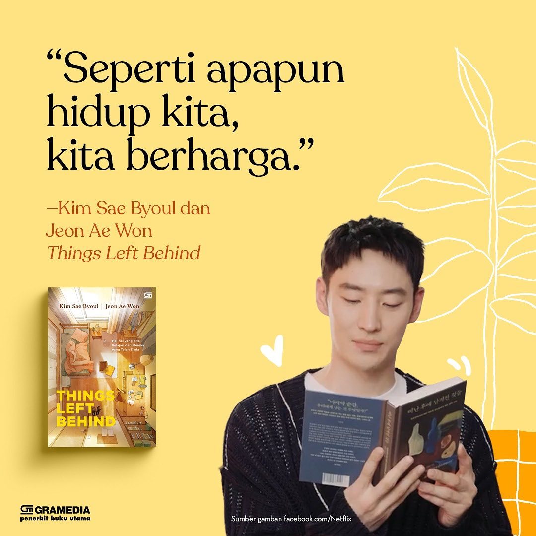 LeeJeHoon_FC's tweet photo. Gramedia Update mengenai buku yang menjadi inspirasi film Move To Heaven.

“#ThingsLeftBehind karya Kim Sae Byoul dan Jeon Ae Won, buku yang menginspirasi tayangan k-drama #MoveToHeaven https://t.co/NjLCjm4O3P