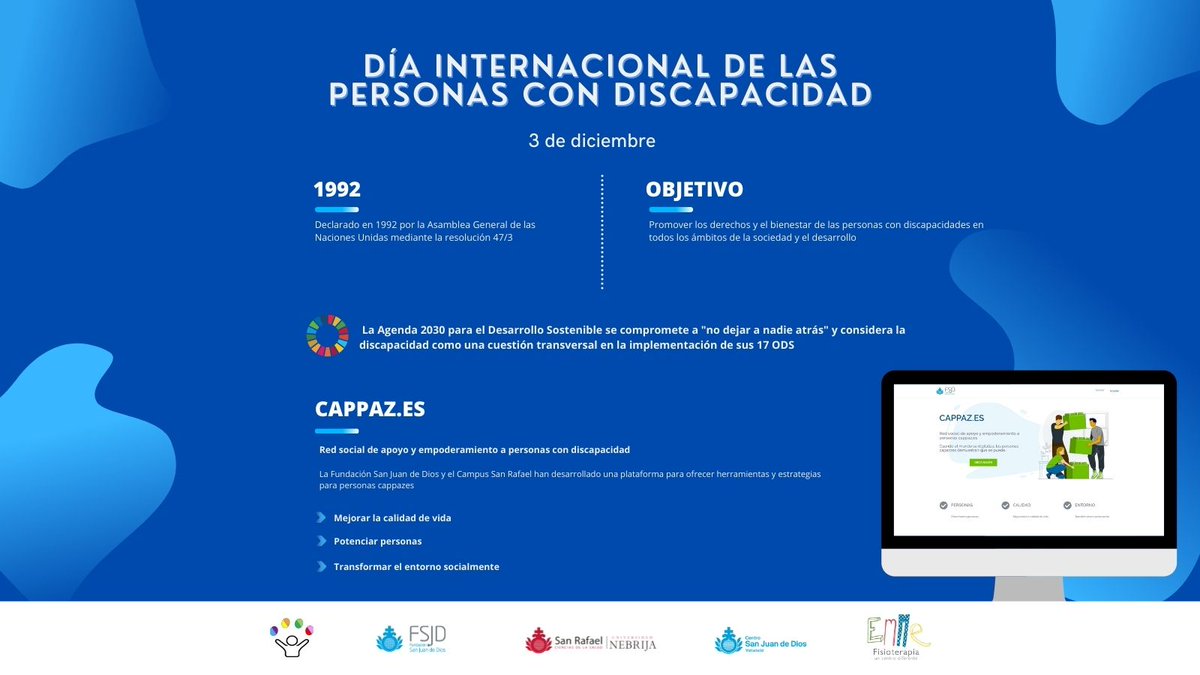 Nos sumamos a la conmemoración del #𝐃𝐢́𝐚𝐈𝐧𝐭𝐞𝐫𝐧𝐚𝐜𝐢𝐨𝐧𝐚𝐥𝐝𝐞𝐥𝐚𝐬𝐏𝐞𝐫𝐬𝐨𝐧𝐚𝐬𝐜𝐨𝐧𝐃𝐢𝐬𝐜𝐚𝐩𝐚𝐜𝐢𝐝𝐚𝐝

Con el compromiso🤝de continuar trabajando por, para y con las personas con #𝐝𝐢𝐬𝐜𝐚𝐩𝐚𝐜𝐢𝐝𝐚𝐝, desde un enfoque humanista, inclusivo e innovador.
