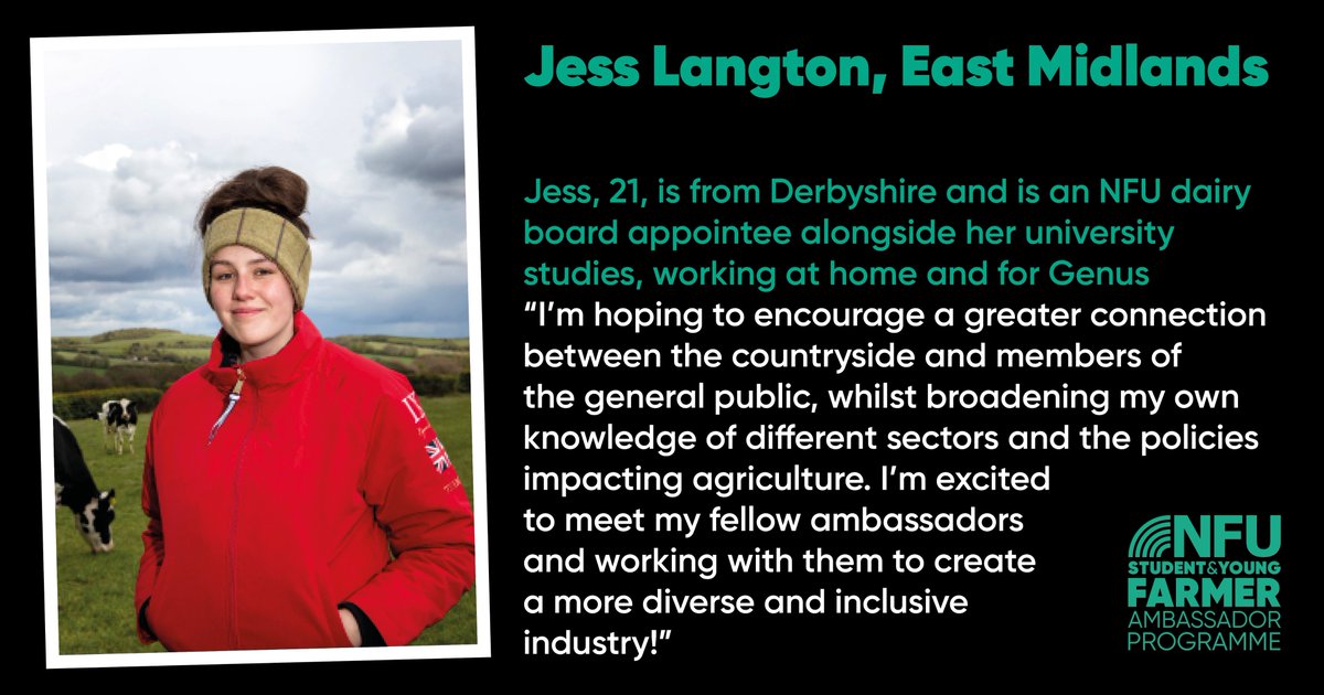 studentfarmer's tweet photo. Introducing our East Midlands representative, Jess Langton. You may have seen her on @BBCCountryfile recently, receiving her Young Countryside Champion Award!
#NFU #syfap #futureoffarming #youngfarmer #farming #agriculture https://t.co/oeReFJQRuN