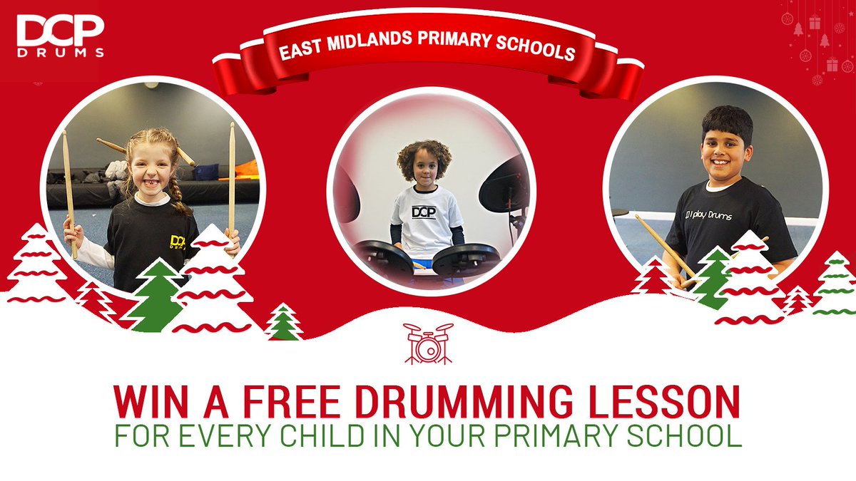 dcpdrumsuk's tweet photo. CHRISTMAS GIVEAWAY! 🎄🎁

We’re giving away a free drum lesson to EVERY child in your school for 6 weeks next term!

Our lessons introduce children to drumming in a fun and engaging way whilst enhancing your wider curriculum 🥁

Follow and RT to enter by 14/12/21  

Good luck! 🎅 https://t.co/X57waLC3OM
