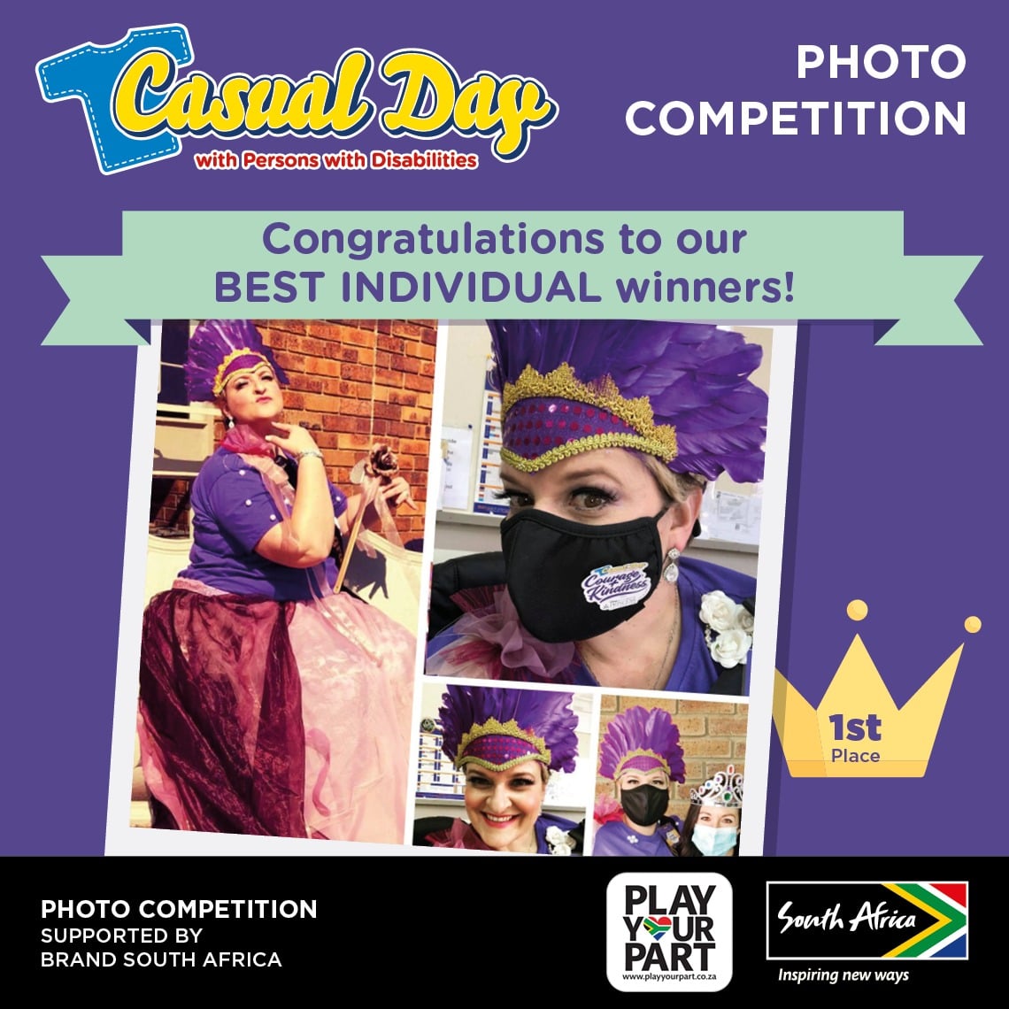 TheNCPDZA's tweet photo. CONGRATS to our WINNERS in the BEST INDIVIDUAL category:

1st Place - Gerda Janssen - Eureka School
2nd Place - Bianca Claassen - Kidz and Therapy
3rd Place - Taskeen Ameer

Thank you @Brand_SA @PlayYourPartSA 

#courageandkindness #BestIndividual #UltimatePrincessCelebration https://t.co/jxGITqJo8H