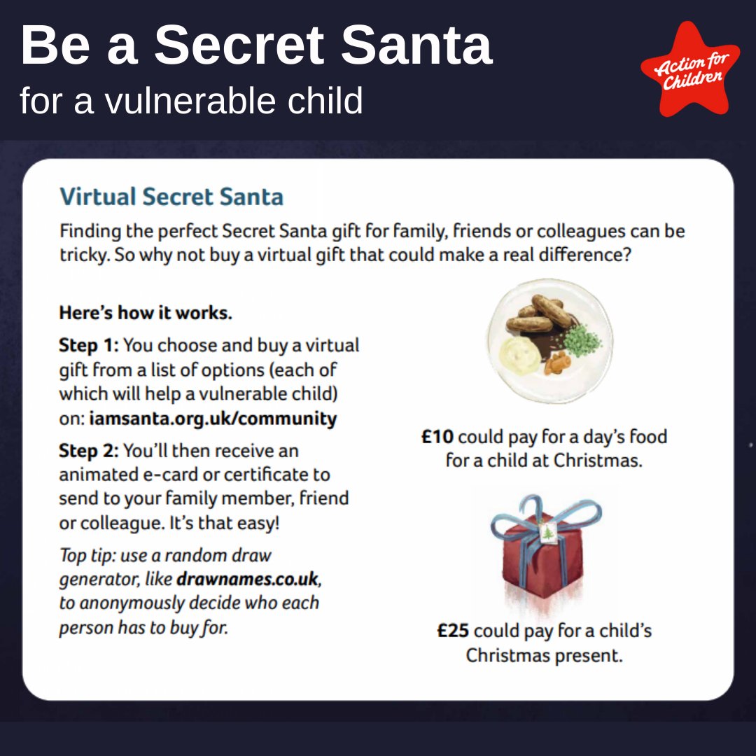 The Secret Santa Christmas campaign by <a href="/actnforchildren/">Action for Children</a> is an important step in their mission to end childhood crisis. Become a Secret Santa today following the instructions below 👇