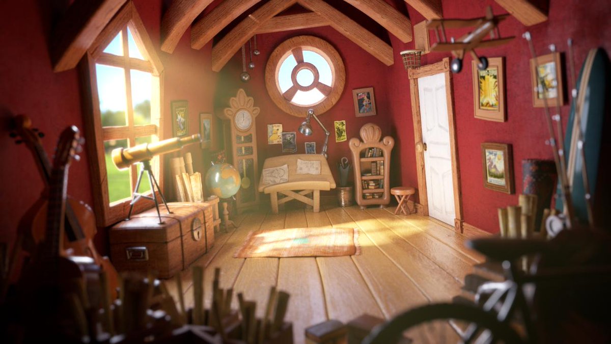 3dtotal's tweet photo. "Attic Indoor Lighting" by Pejman Rajabi, based on a concept by Jeremy Vickery. https://t.co/I563J0VxBj
#StaffPick #Arnold #ArnoldLighting #Maya #3dLight #IndoorLighting #Stylized #Bedroom #Nuke https://t.co/AYbmEIwN2r