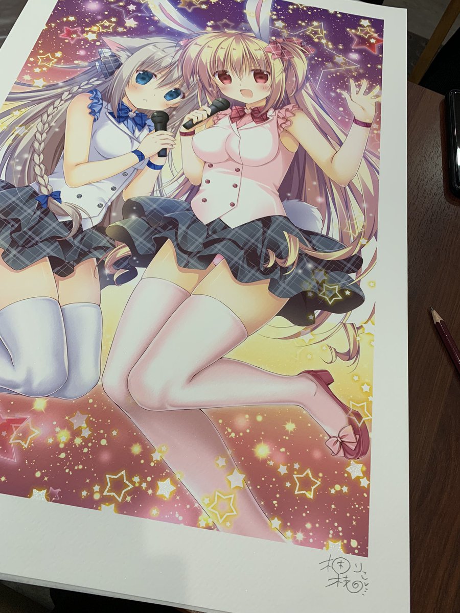 「先日は版画のサイン入れしてきましたっ🙌 」|梱枝りこ🐶冰剣の魔術師アニメお疲れ様でした！のイラスト