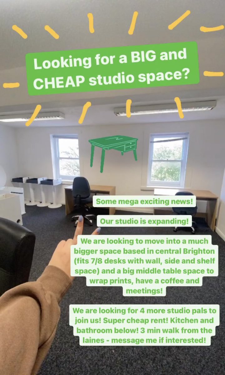 connie_noble's tweet photo. Are you looking for a creative studio/desk space in Brighton?! We are expanding! We are aiming to move into a HUGE new space and we are looking for other creatives to share with!
#studiospacebrighton #brighton #brightoncreative
Shares are always appreciated ❤️ https://t.co/c7tGeXStpl