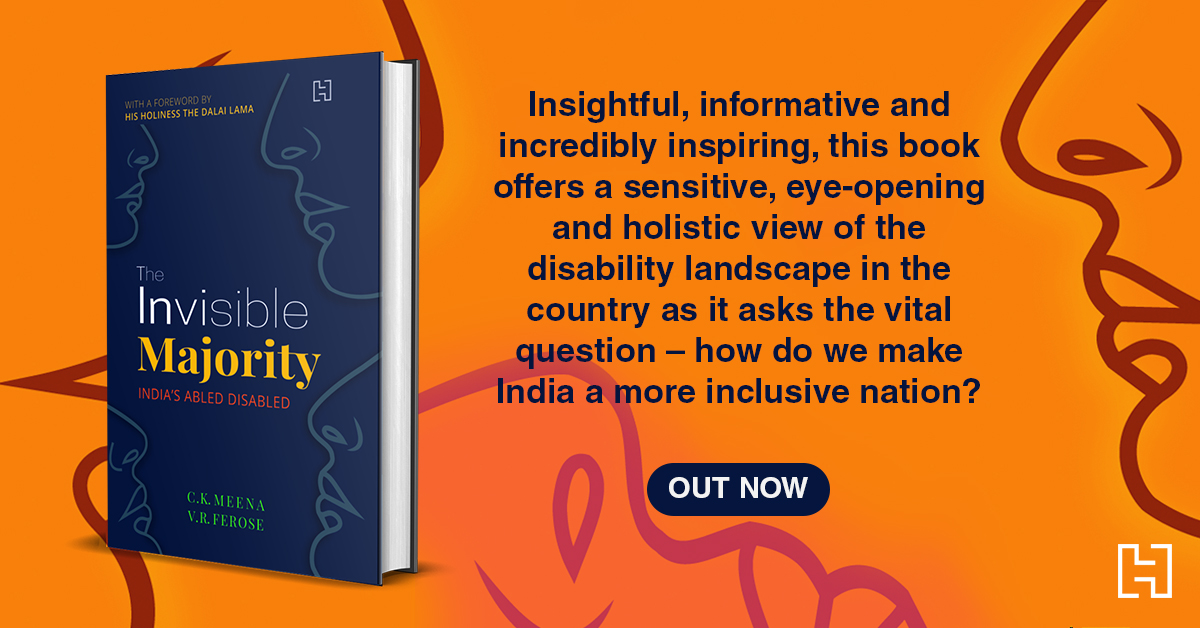 HachetteIndia's tweet photo. The first ever non-academic book that comprehensively covers disability in India, #TheInvisibleMajority by @VRFerose and C.K Meena is releasing on this International Day of Persons with Disabilities. 

Out Now: https://t.co/EeA1ej7va8 https://t.co/oYBh2e5VAU