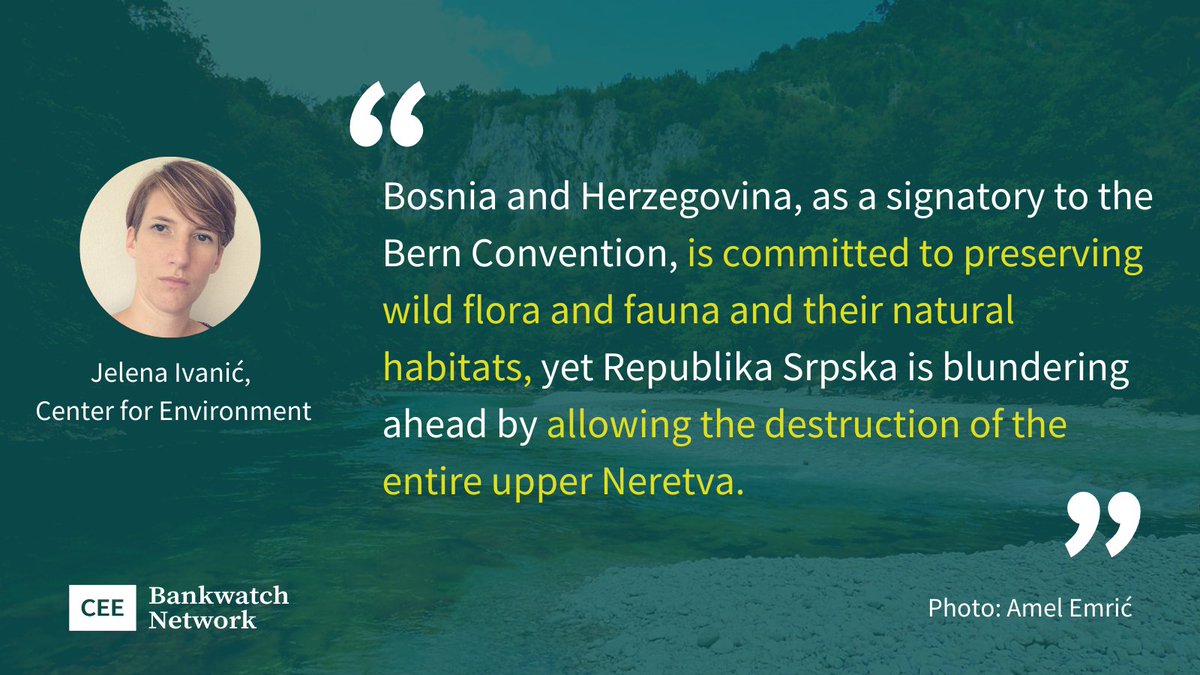 🇧🇦Bosnia and Herzegovina will be subject to a fact-finding mission for its ❌failure to protect the upper Neretva river from 8 planned #hydropower plants, following a decision taken by the Standing Committee of the Bern Convention today. 
🗞Read more: bit.ly/3Gr56OD