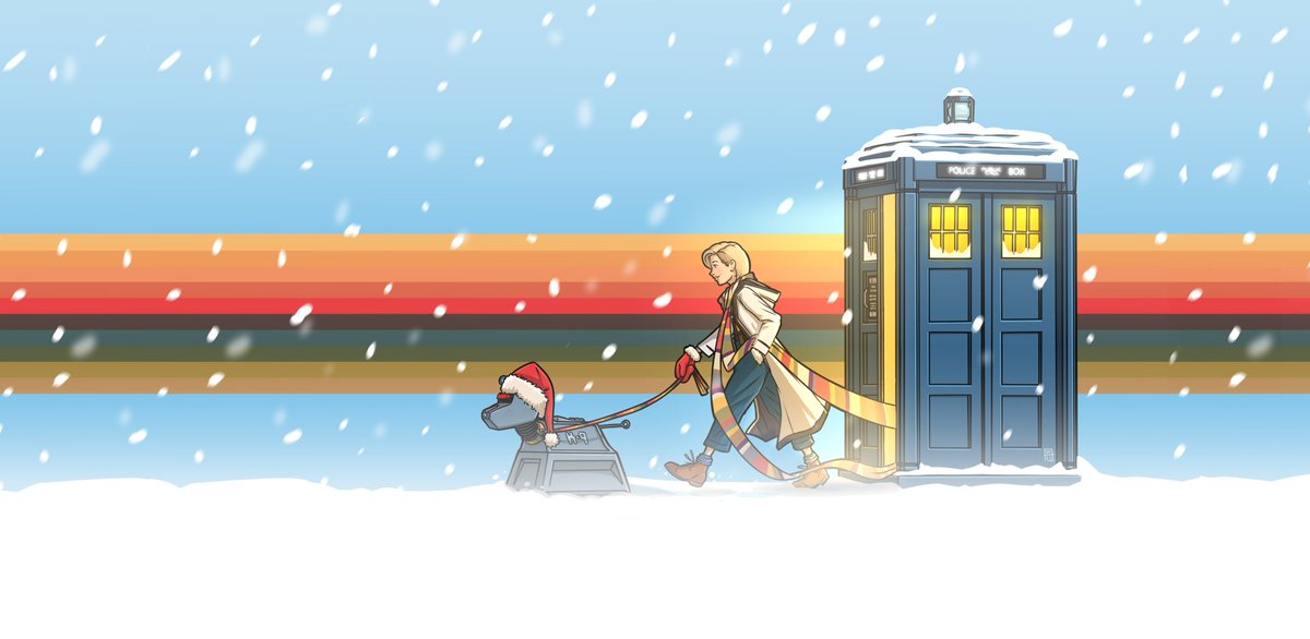 A festive twist on my 13th Doctor Banner. #DoctorWho #13thDoctor #K9 #Snowy #FanArt #Festive #TwitterBanner @bbcdoctorwho @DoctorWho_BBCA