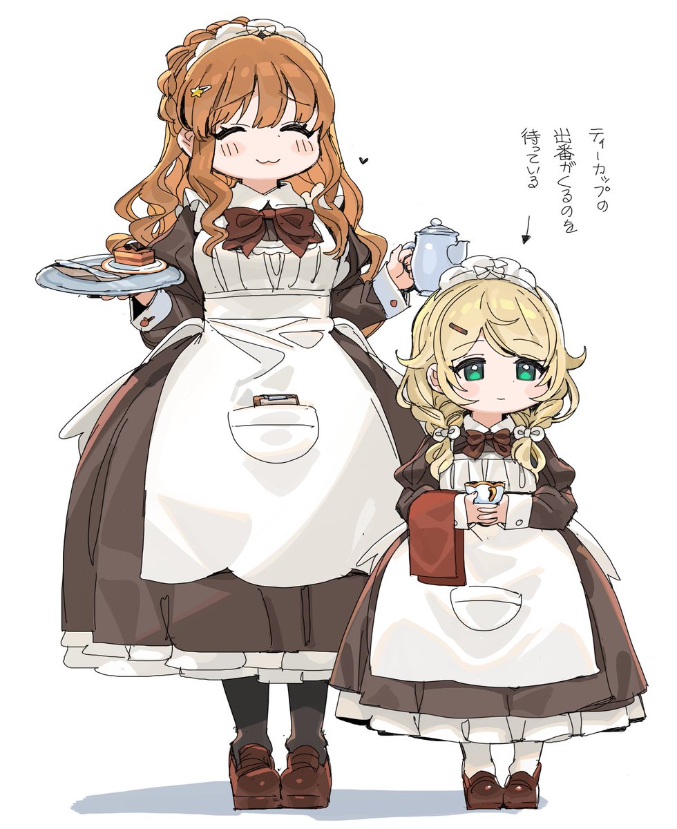 moroboshi kirari multiple girls 2girls maid blonde hair maid headdress alternate costume enmaided  illustration images