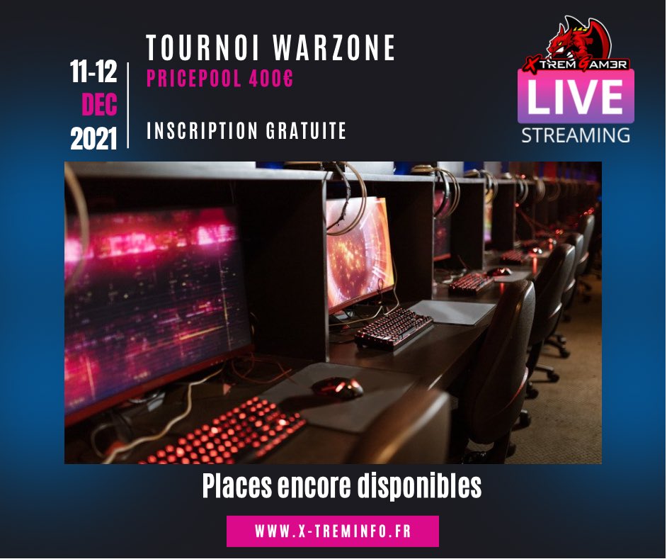 X_trem_info's tweet photo. 🚨 TOURNOI WARZONE , encore des places disponibles : https://t.co/DkmBSAlXCg 🚨 https://t.co/x9T40hubKb