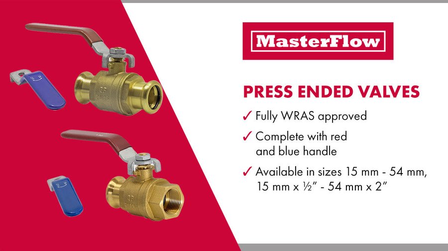 Mike_MFlow's tweet photo. Masterflow Press Lever Valves compliment our range of WRAS approved Copper Press Fittings. All available from stock for quick delivery. If you are a merchant not yet stocking Press contact one of our team to discuss what we can offer you. #pressfittings #plumbersmerchants #wras https://t.co/PGHdc7WbH7