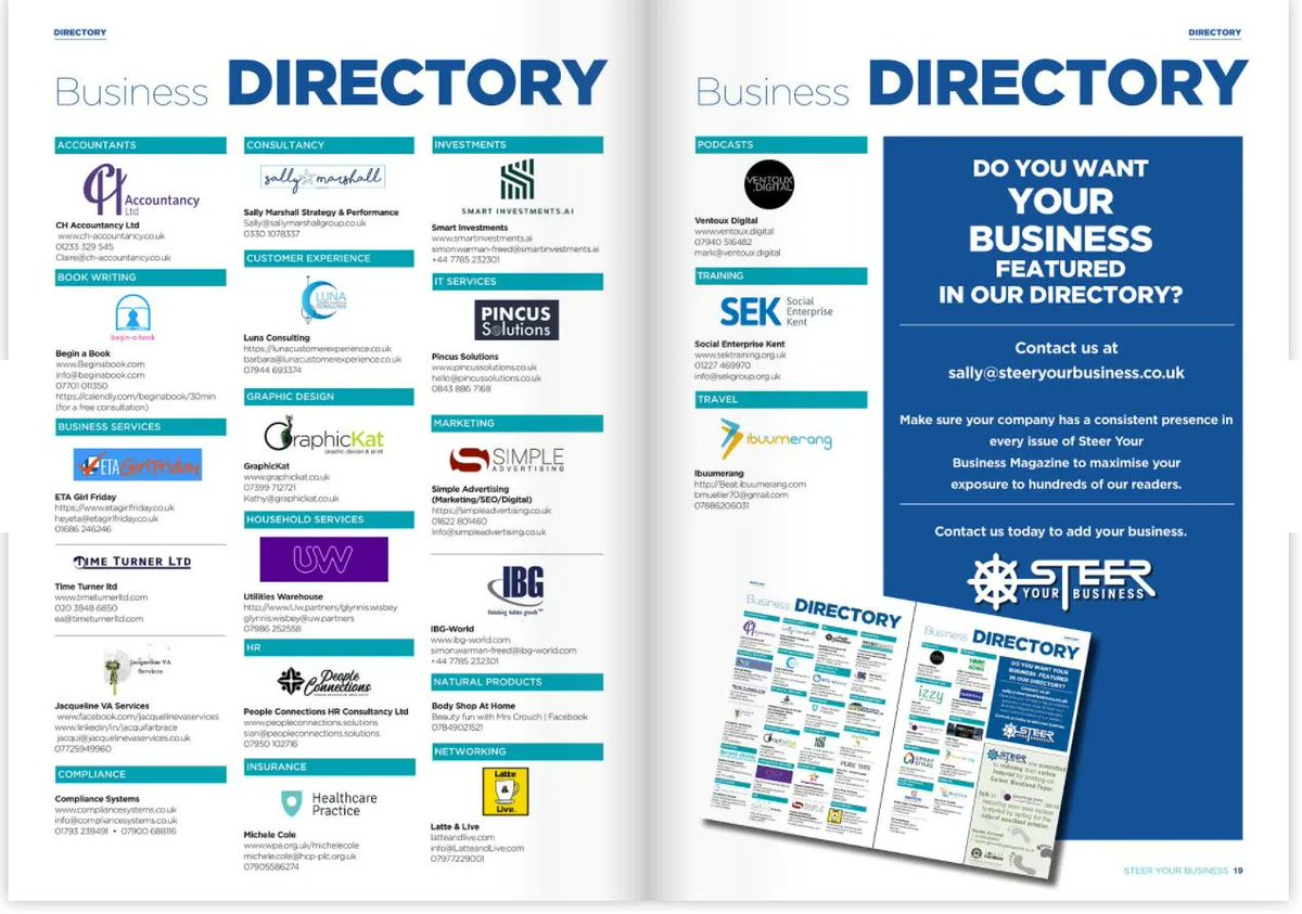 SteerYourBus's tweet photo. The business directory is a great networking tool and resource - as is the whole magazine!
https://t.co/WeQtReDLQ5
@SallyDMarshall
#businessdirectory #networkingtool https://t.co/Pw42u4iPOx