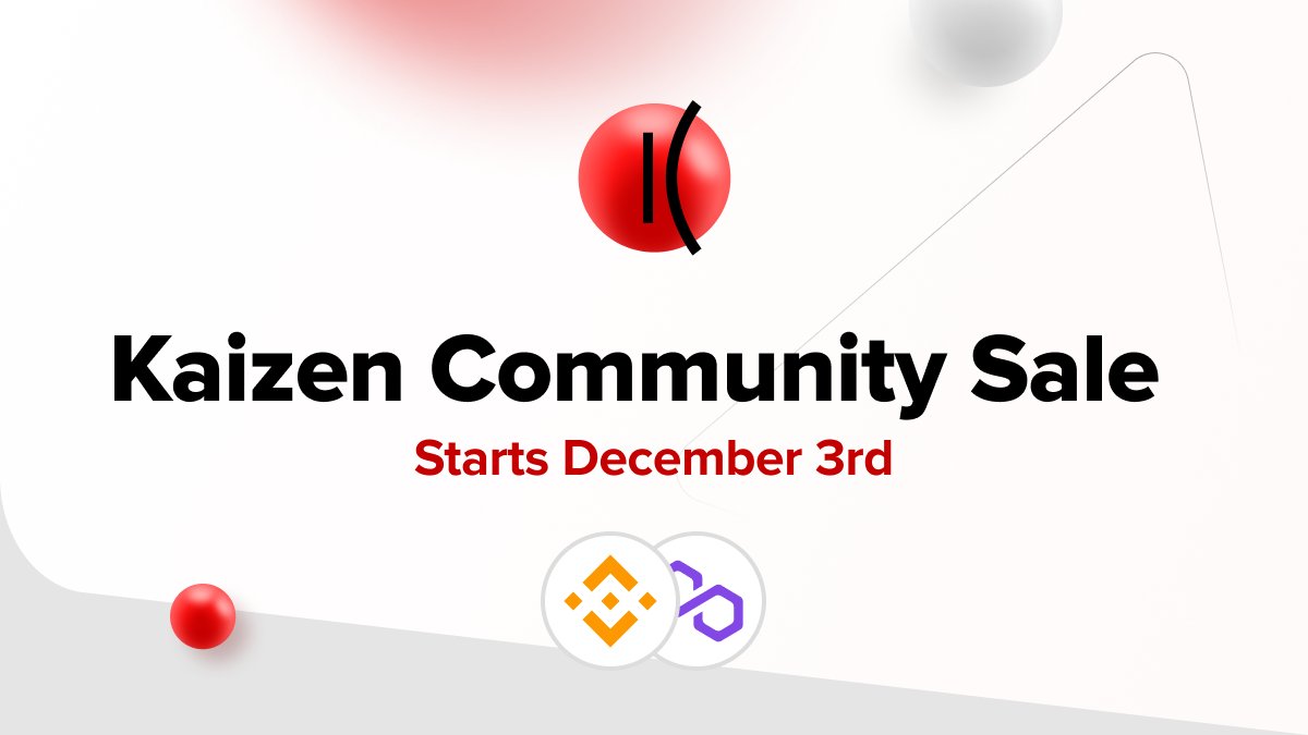 kaizen_finance's tweet photo. Kaizen Community Sale Flow:
💥Community sale begins today 14:00 UTC
🚀 Every day happy 100+ Winners will be announced in Kaizen socials👁
🔥 New winners will be chosen from the WHOLE registration list 🖇, excluding winners from previous days
For more info: https://t.co/qpoBOjtgAG https://t.co/EIDyzgAyNP