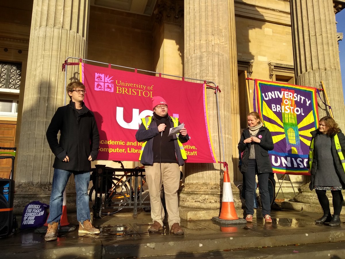 Another good turnout at the UCU rally at The Victoria Rooms in Bristol, with a great speech from Paul Ayres about us Professional Services staff who are on strike. It's not just lecturers. We're all in it together (including the students). @Bristol_UCU #UCUstrike #UCUstrikesback