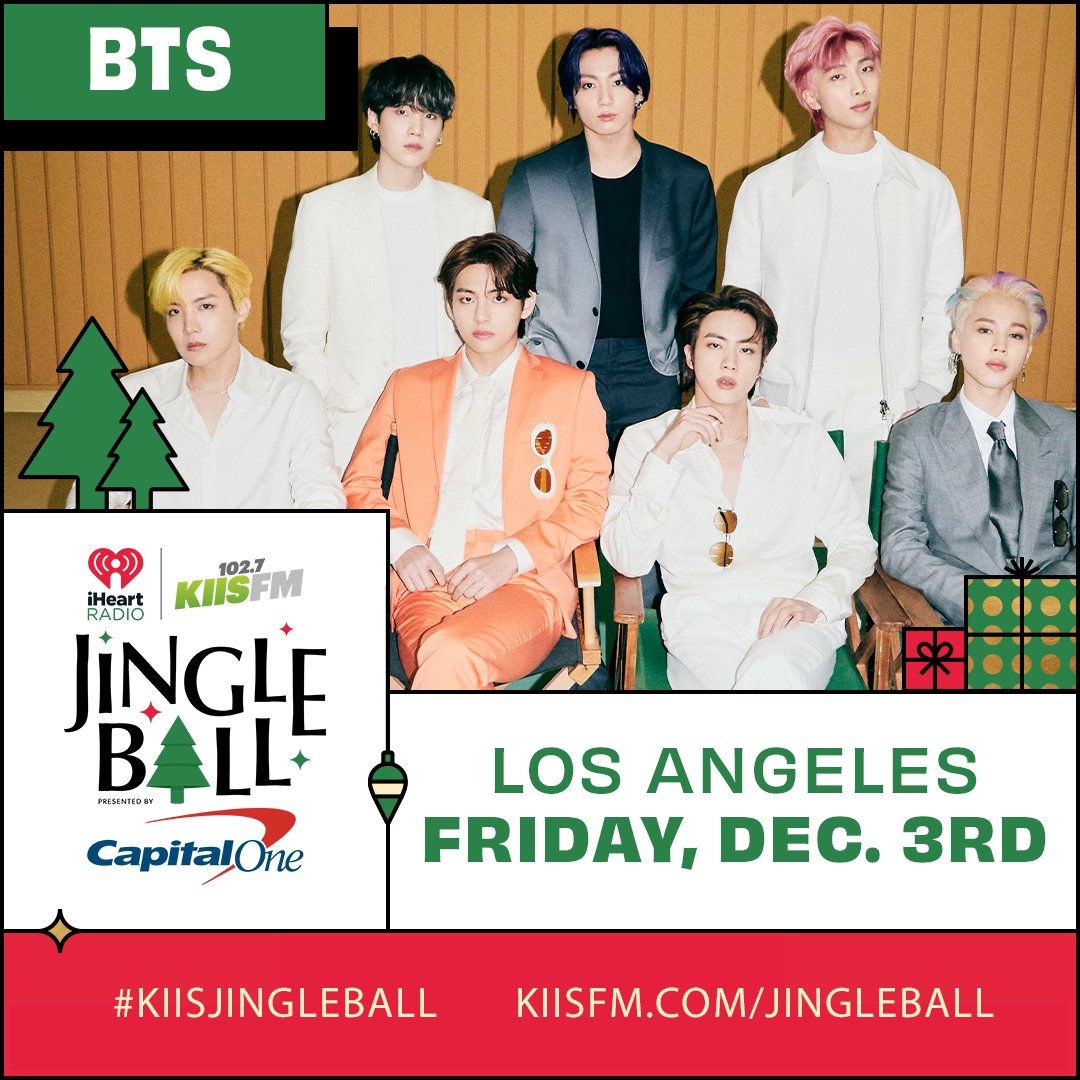 LA!! The most wonderful time of the year is here... the @iHeartRadio Jingle Ball!🎄 Who’s coming to #KIISJingleBall tonight? 💜

#BTS #방탄소년단