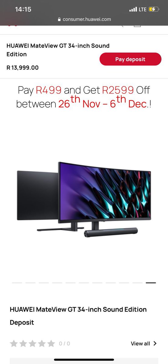 AppleMokoena's tweet photo. If you wanna get your hands on the @HuaweiZA Mate View GT, simply pre-order and be one of the first few to iwn it.
Use the pre-order link below so you donโt miss out!
๐ https://t.co/ziJlQ3nSeC
#PreOrderHUAWEIMateViewGT https://t.co/qBkRfS5vfu