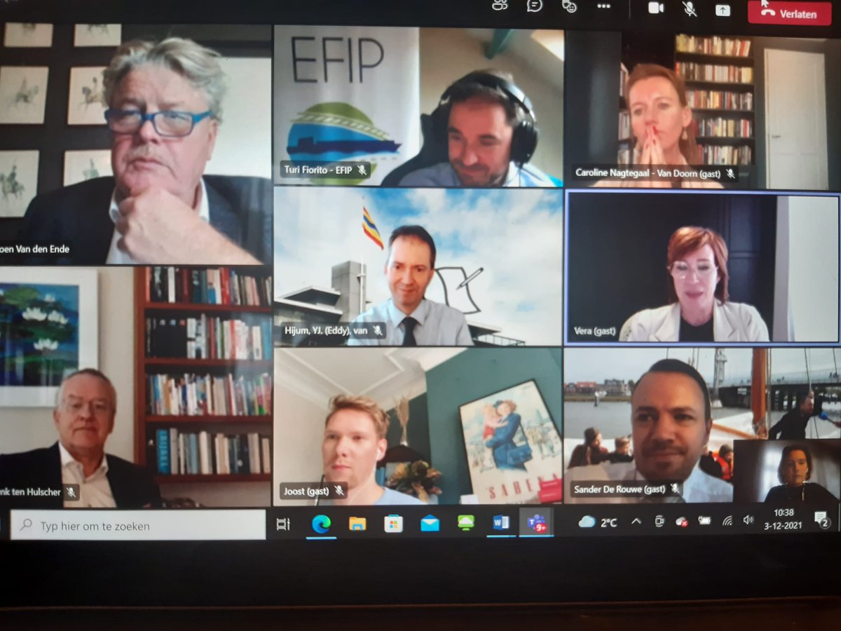 We zijn van wal🚢. Online werkbezoek MEP's <a href="/c_nagtegaal/">Caroline Nagtegaal</a>, @Vera_Tax <a href="/EFIPsecretariat/">EFIPSecretariat</a> aan <a href="/PortofZwolle/">Port of Zwolle</a>, spil in de regionale economie en logistieke hub op de TEN-T corridor. Gesprek over energietransitie, waterstof, circulariteit. En hoe we daar samen aan werken #H2💦 Circulair♻️