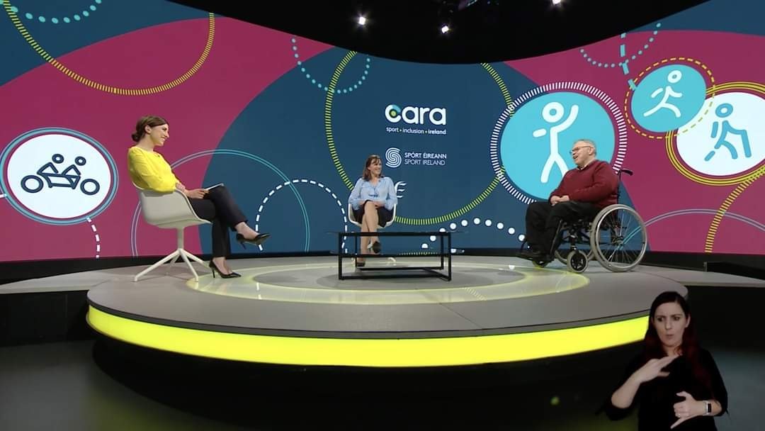 AD_Ireland's tweet photo. Guests Aoife Ni Mhuiri @SalasoTeam and Gerry Maguire @SBHIreland sharing their knowledge and experience of physical activity for people with disabilities #caralivecast https://t.co/xvwNDZkVZh