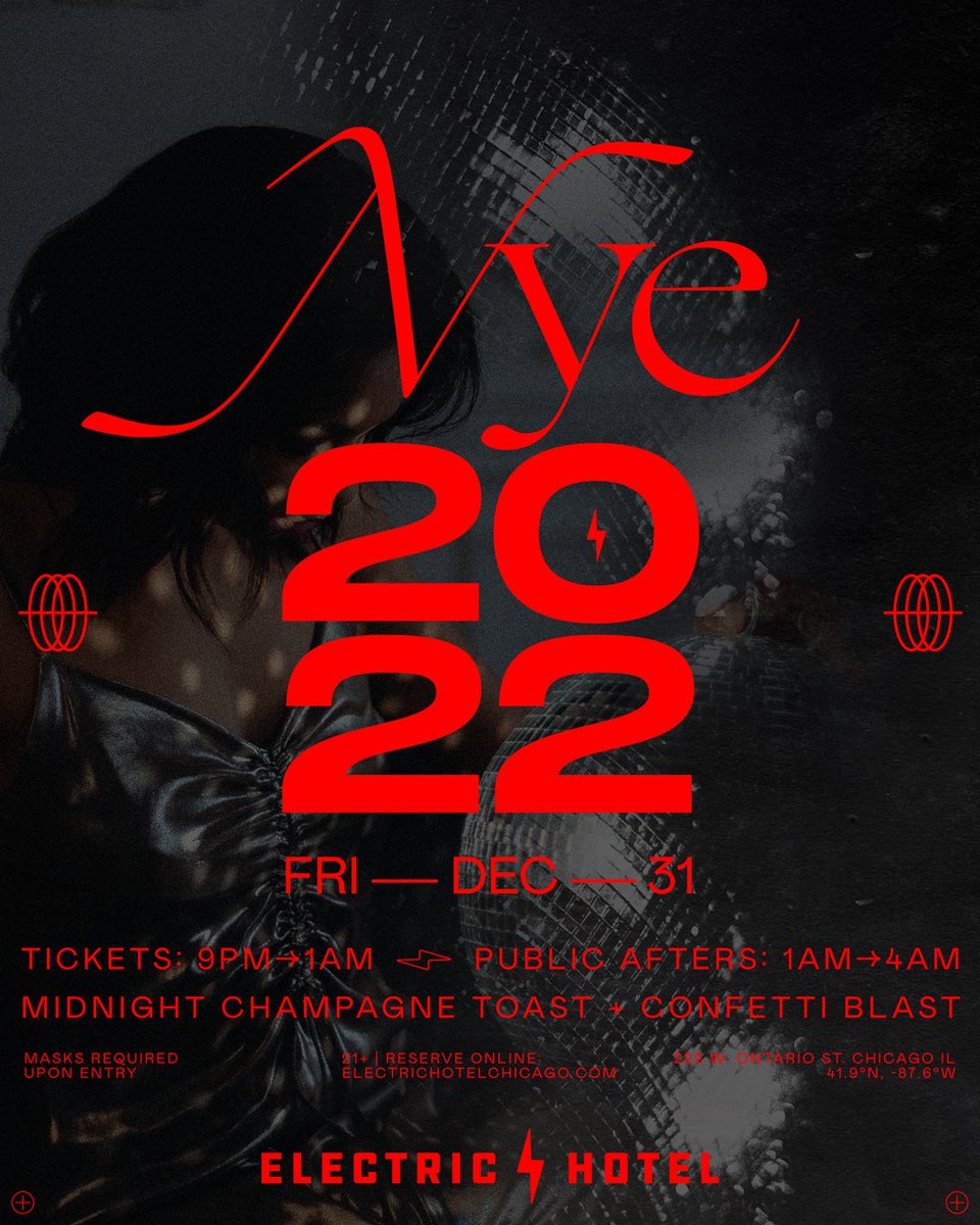 Peacing out 2021 proper ⚡️

Exactly what we’ll be doing in a few weeks time! That’s right, tickets to our NYE party are officially on sale now via the link in our bio! 

See you at check in ⚡️

#electrichotelchicago