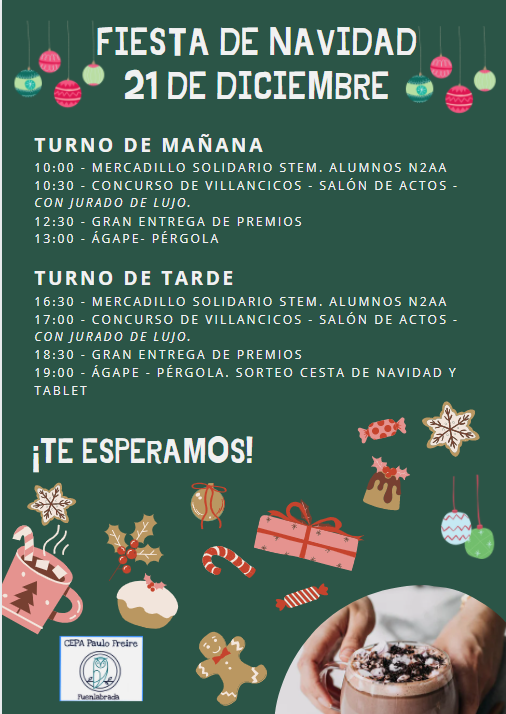 cepafuenla's tweet photo. La fiesta de Navidad de @cepafuenla está llena de iniciativas STEM de interacción social, cooperación, solidaridad y desarrollo sostenible. ¡Participa y disfruta de una auténtica #FreireExperience! @ADEACAM2 @fadultos @vicente_alcaniz @CLARAISABELGAR4 @sanz_ismael #SomosSTEM https://t.co/ZtlJiYmYc2