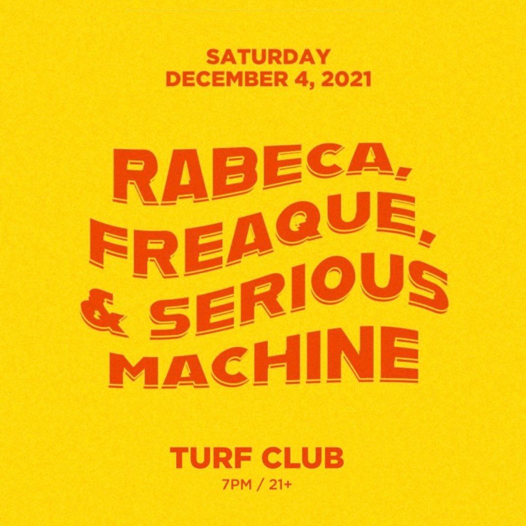 thisisrabeca's tweet photo. Our show at the @TurfClubMN is tomorrooooow with @freaquedom and Serious Machine! We’ll have some new merch AND new tunes! 

Bring your vax card &amp; mask and come rock out with us: https://t.co/HGXURRCkg5 😎🎸 https://t.co/ScJLCMmG3S