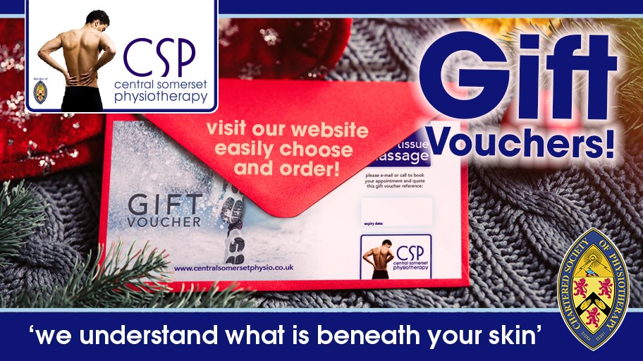 CSP_Physio's tweet photo. Gift Vouchers - easy, simple and the perfect gift of treatment. Order from our website and we will be in touch to ensure you receive them as you like.
https://t.co/EtfR5Sgnm1 https://t.co/lkj4MR3TS2