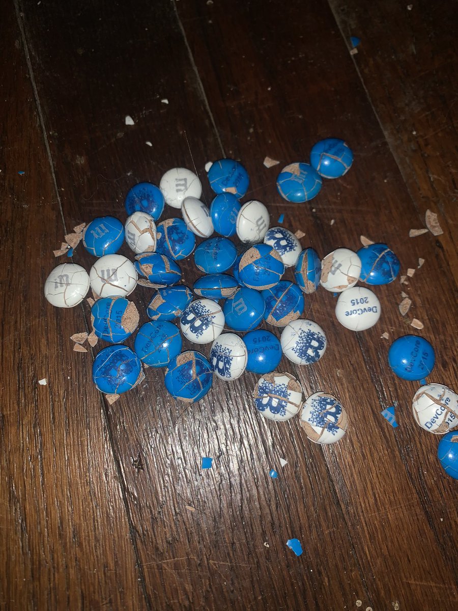 bitofpotential's tweet photo. Security around these 2015 DevCon @blockchain M&amp;M’s was compromised this morning. https://t.co/RWIYdJtWOD